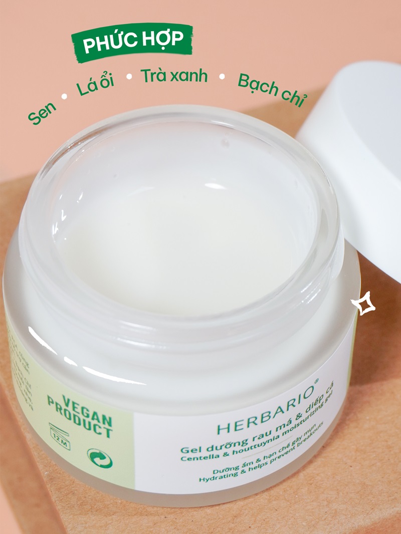 gel dưỡng rau má & diếp cá Herbario gel duong rau ma diep ca herbario