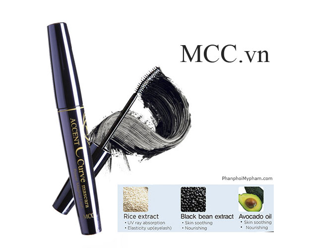 Thành phần có trong Mascara là cong mi ACCENT C CURVE MCC Hàn Quốc Thành phần có trong Mascara là cong mi ACCENT C CURVE MCC Hàn Quốc